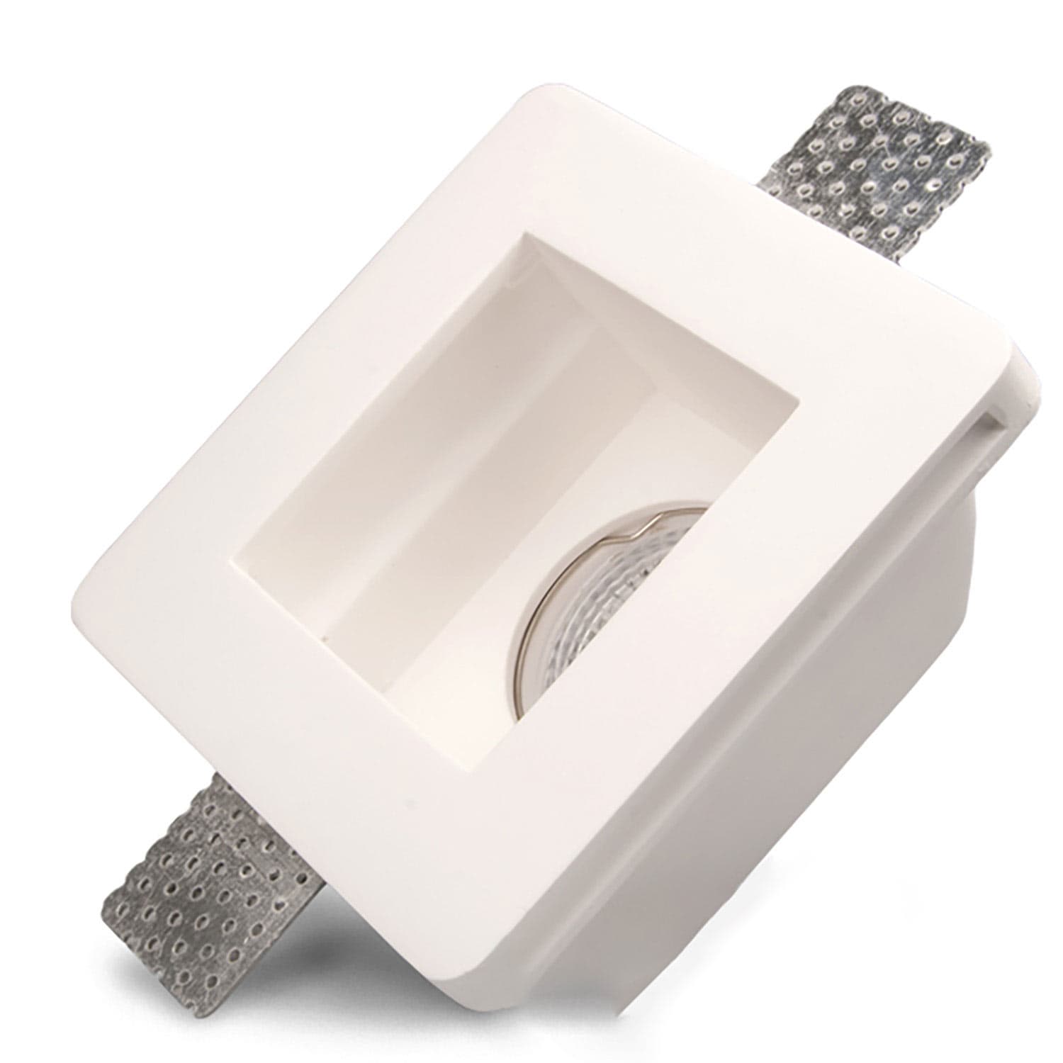 Gips Einbaustrahler für GU10/MR16 Spots, rückversetzt, weiß