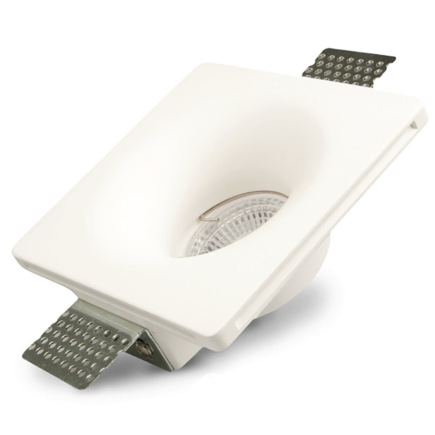 Gips Einbaustrahler für GU10/MR16 Spots, rückversetzt, trichterförmig, weiß