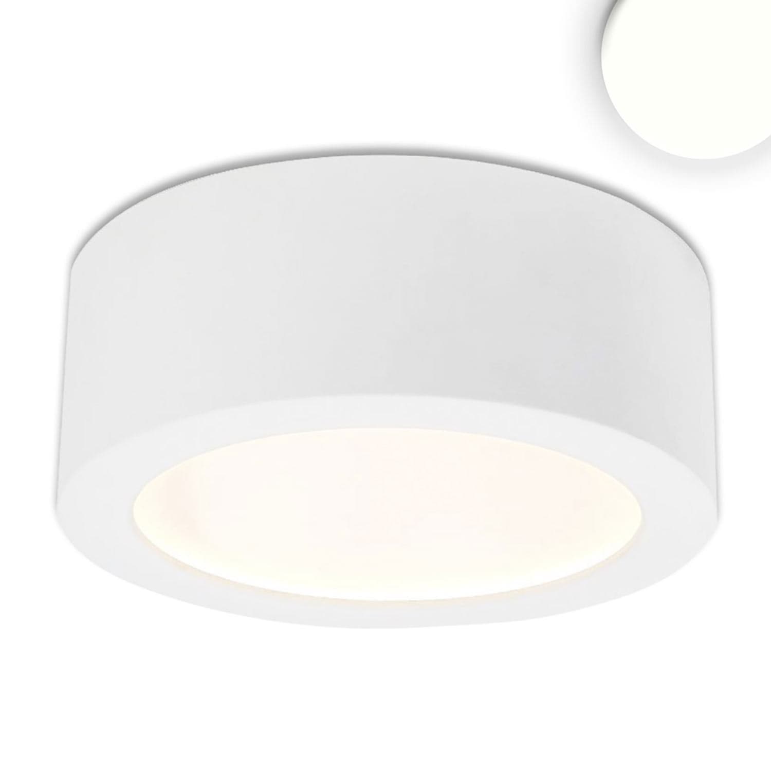 LED Aufbauleuchte LUNA 15W, weiß, rund, DN146, indirektes Licht, neutralweiß
