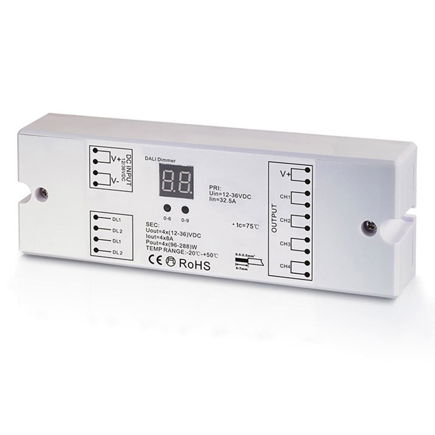 DALI DT6 1 oder 4 Adressen PWM-Dimmer, 1 oder 4 Kanal, 12-36V 4x8