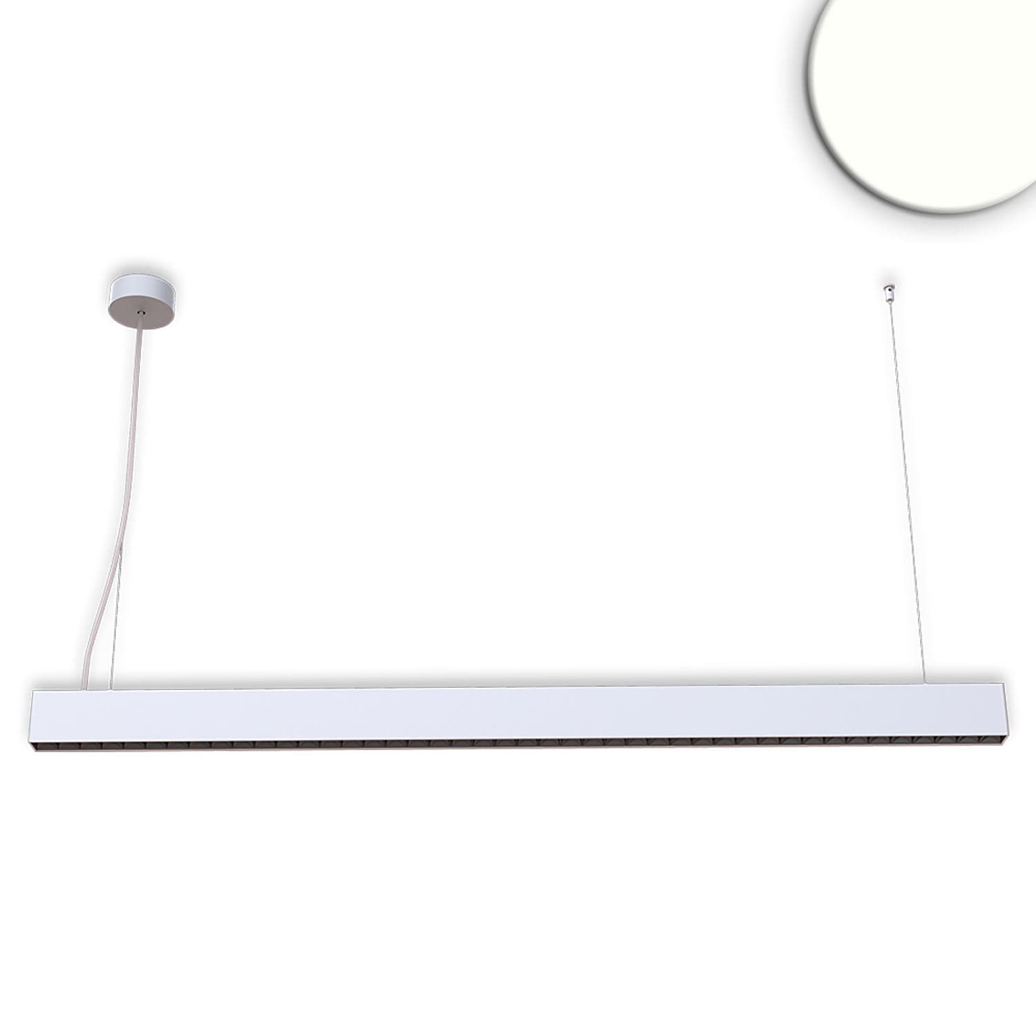 LED Hängeleuchte Raster Up&Down, 25+25W, anreihbar, UGR<6, silber, 4000K, 1-10V dimmbar