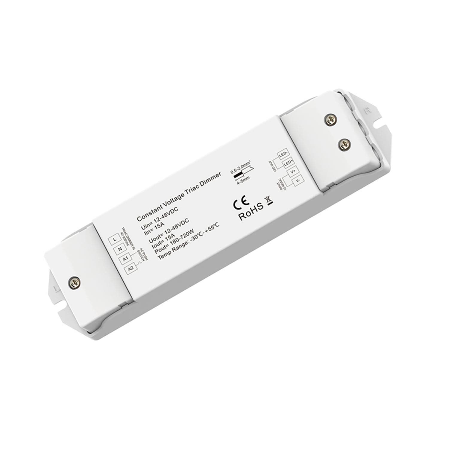 Phasenan-/Abschnitt (100-220V)/Push Eingangssignal zu PWM-Dimmer, 1 Kanal, 12-48V DC 15A