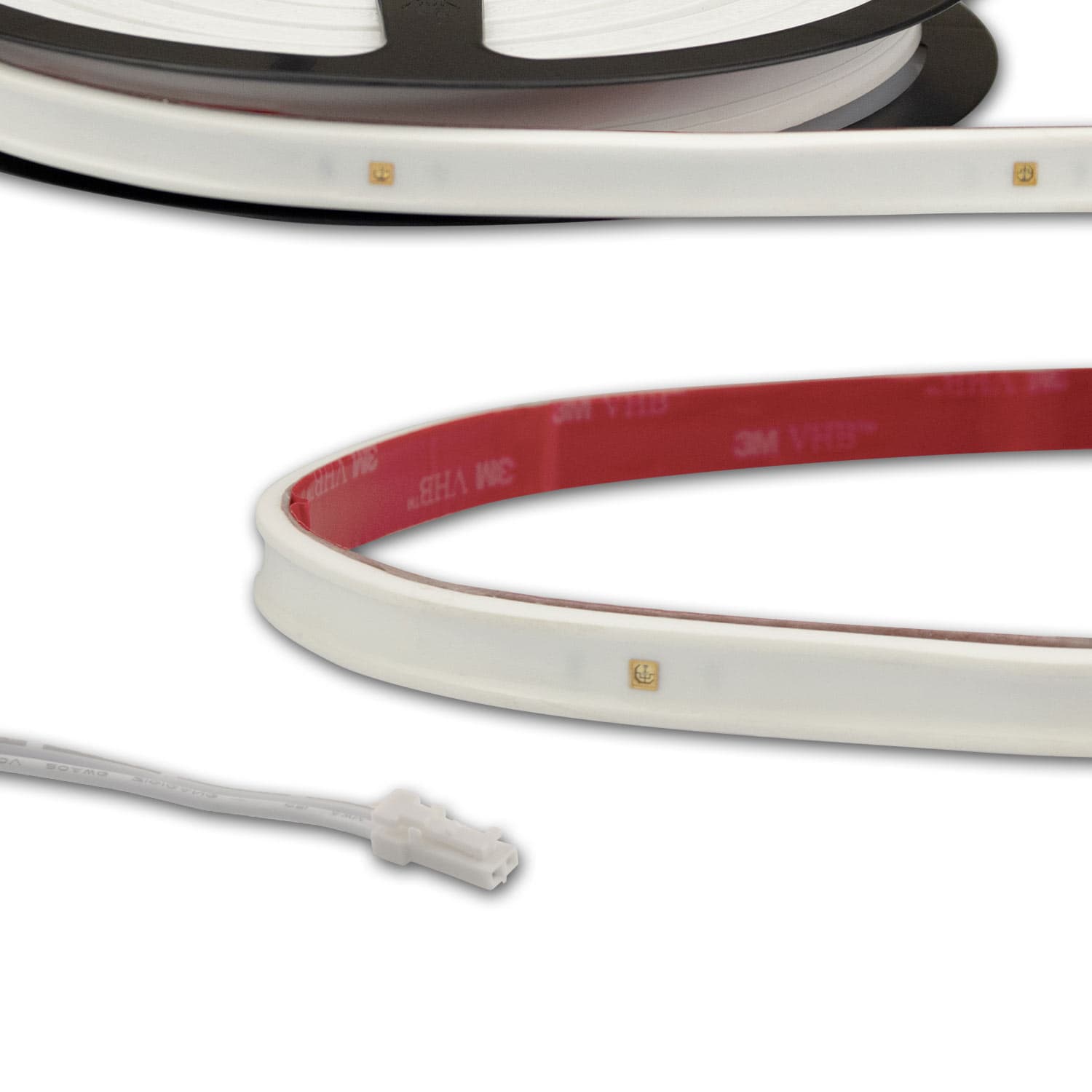 LED UV-C MiniAMP Flexband 270nm, 12V DC, 3W, IP54, 58cm, weiß, eins. Kabel + maleAMP, 12 LED/m