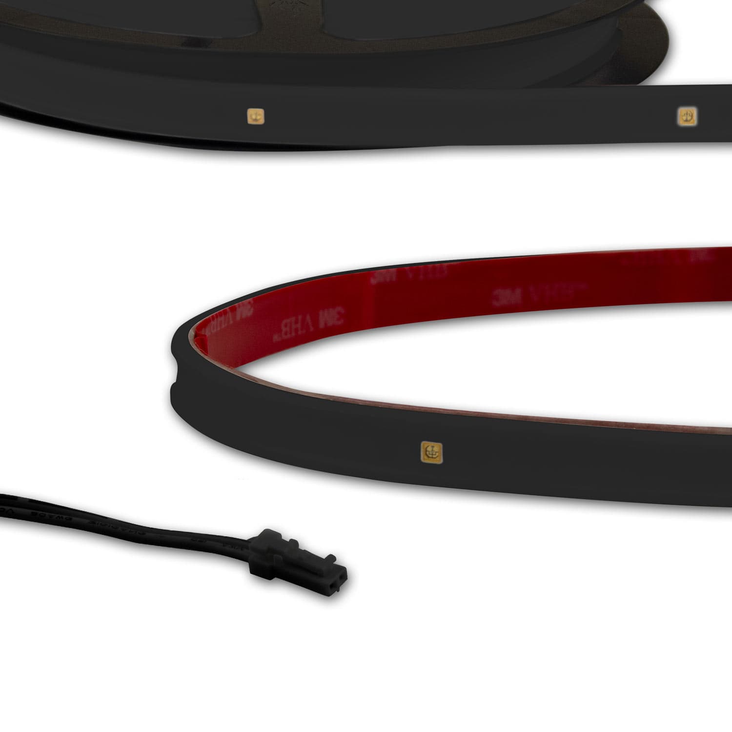 LED UV-C MiniAMP Flexband 270nm, 12V DC, 3W, IP54, 58cm, schwarz, eins. Kabel + maleAMP, 12 LED/m