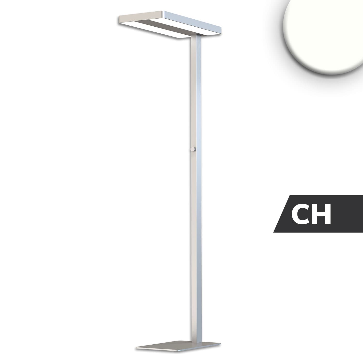 LED Office Pro Stehleuchte Up&Down, 40W+40W, Licht-/Bewegungss., UGR<19, neutralweiß, DimmR., CH-St.