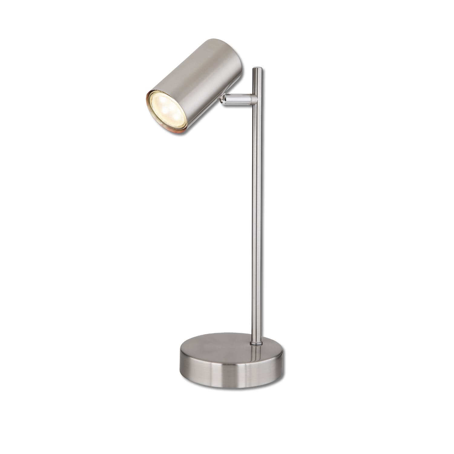 Tischleuchte nickel matt, mit Schalter, 1xGU10 Fassung, exkl. Leuchtmittel