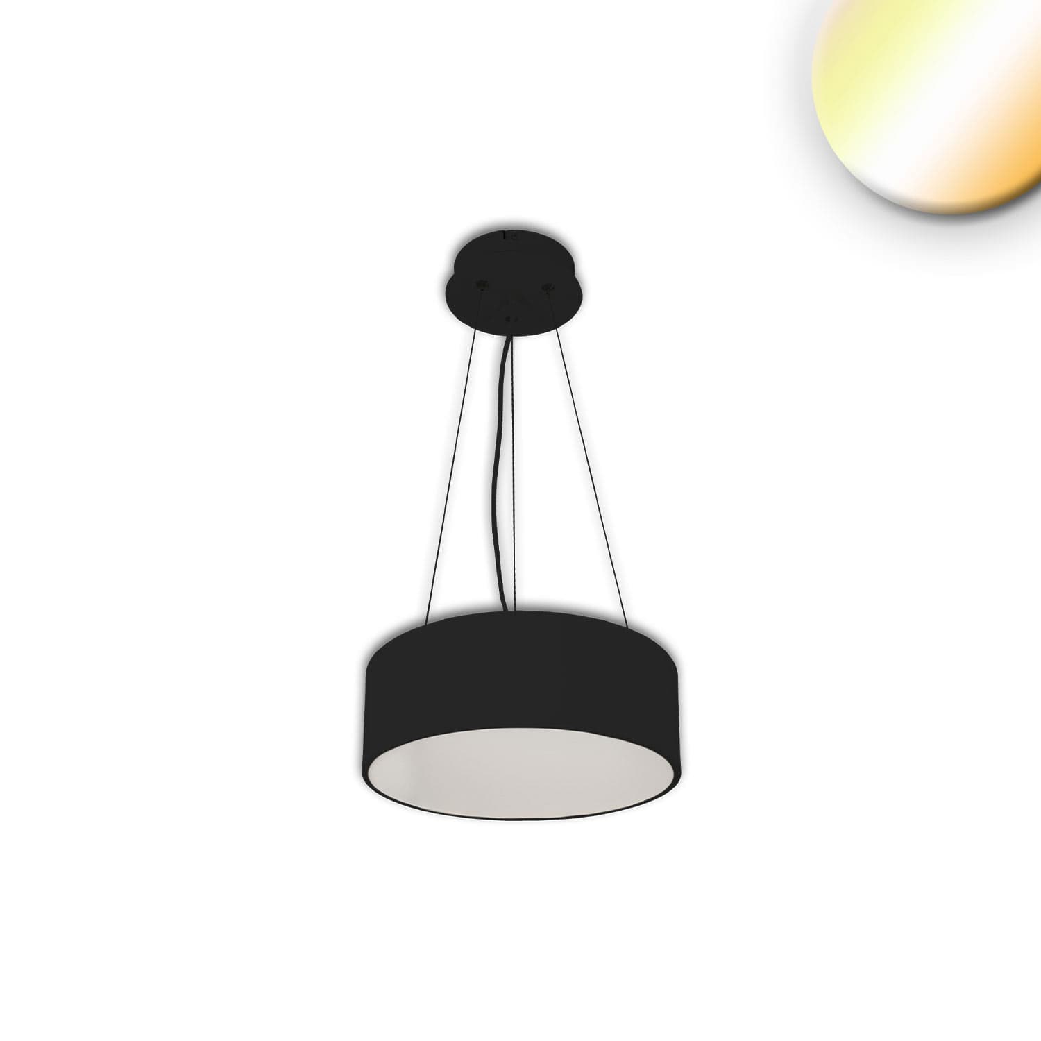 LED Hängeleuchte, DN400, schwarz, 25W, ColorSwitch 3000|3500|4000K, dimmbar