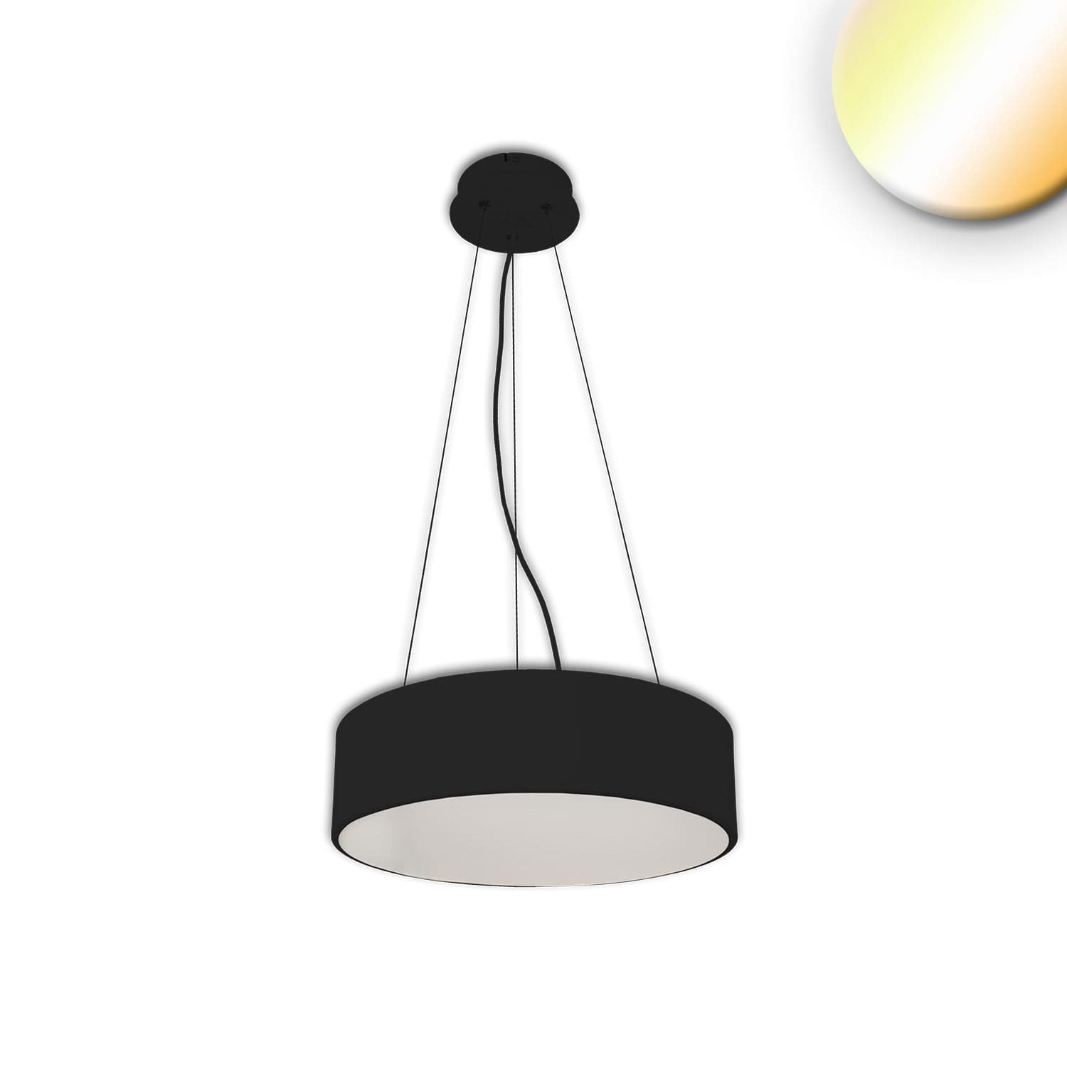 LED Hängeleuchte, DN600, schwarz, 52W, ColorSwitch 3000|3500|4000K, dimmbar