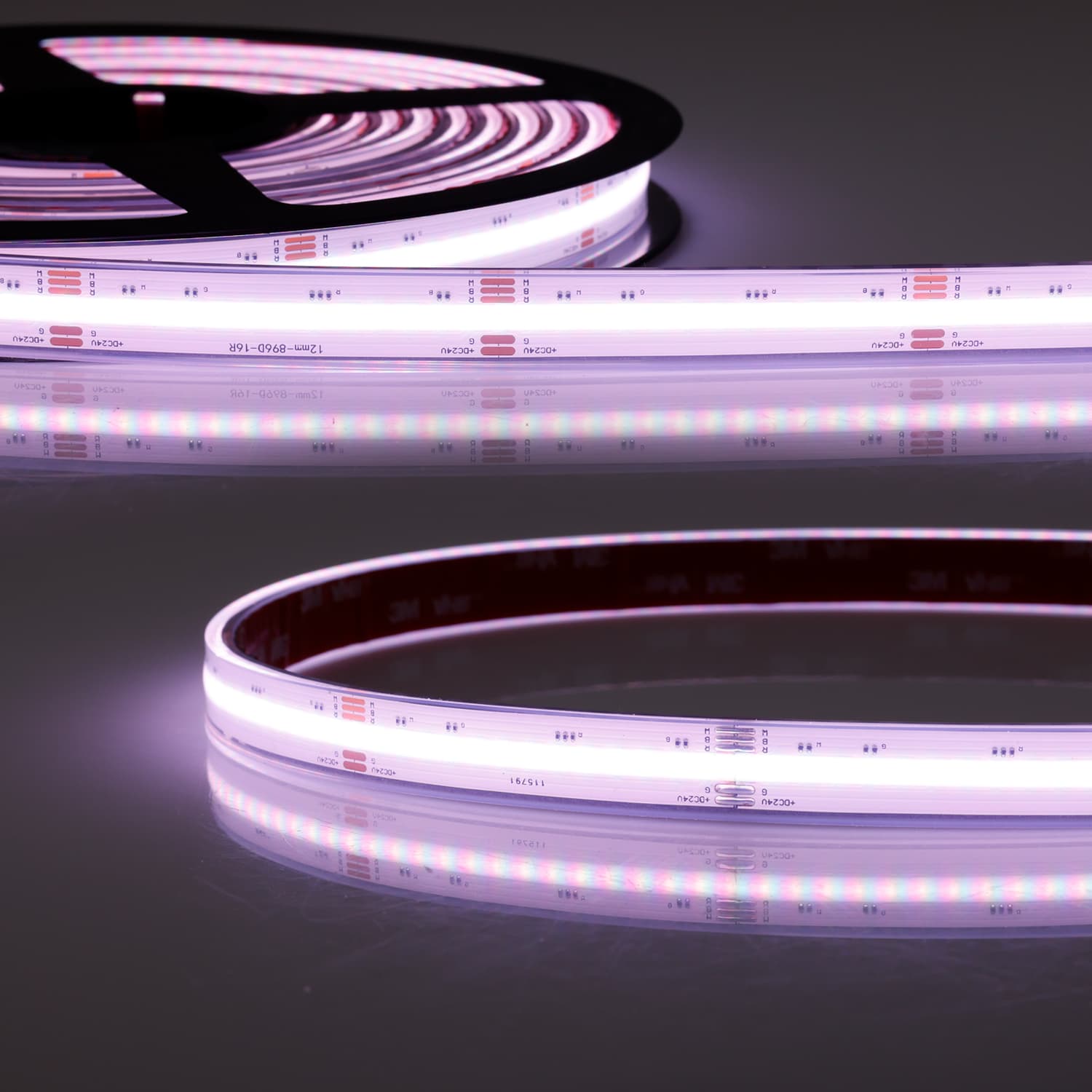 LED AQUA COB RGB+3000K Linear Flexband, 24V DC, 20W, IP68, 5m Rolle, 896 LED/m