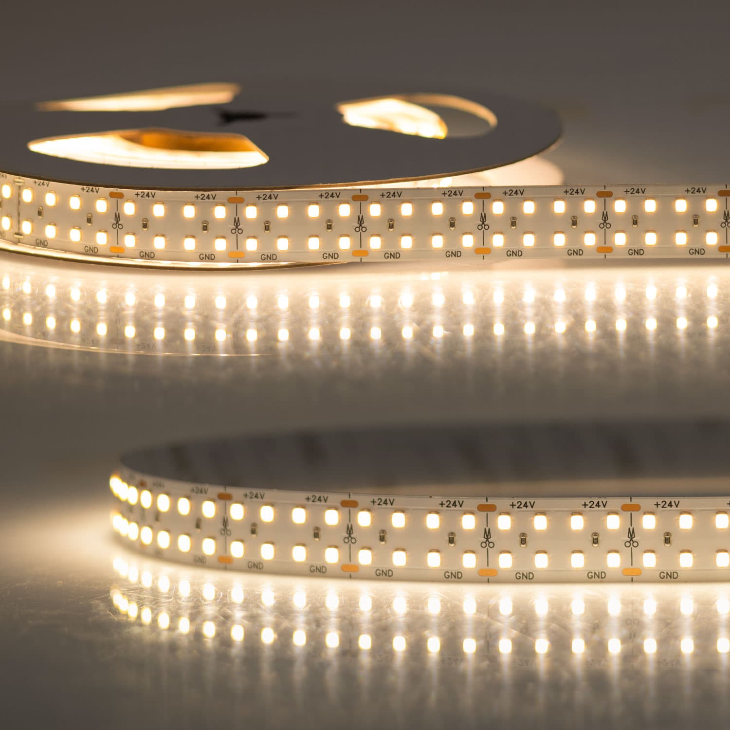 LED CRI930 Flexband, 24V DC, 30W, 150lm/W, zweireihig, IP20, 3000K, 5m Rolle, 240 LED/m