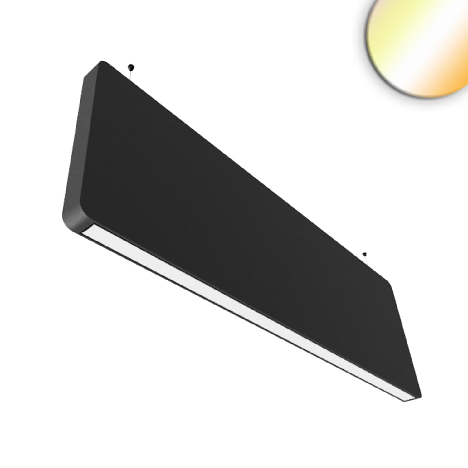 Akustik-Pendel-BAFFEL LAMP30LID 35W schwarz, 1250mm, prismatisch, Sys-Pro Funk dimmbar, CCT+CCT