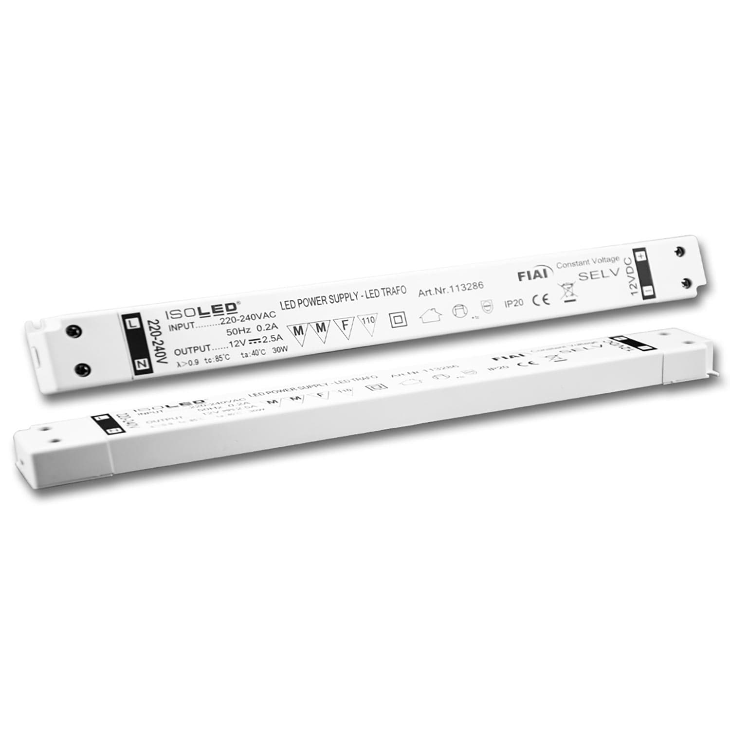 LED Trafo 12V/DC, 0-30W, SELV, ultraflach, ultraschmal