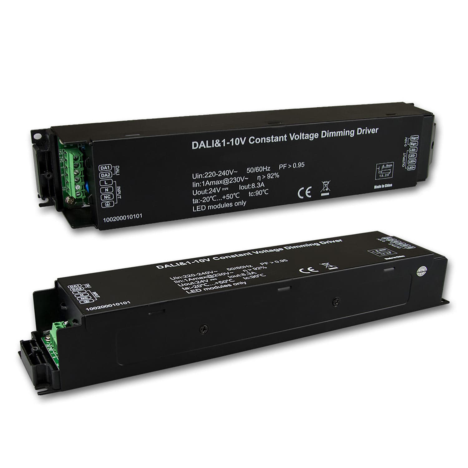 LED PWM-Trafo 24V/DC, 0-200W, IP20, 1-10V/Push/DALI-2 dimmbar