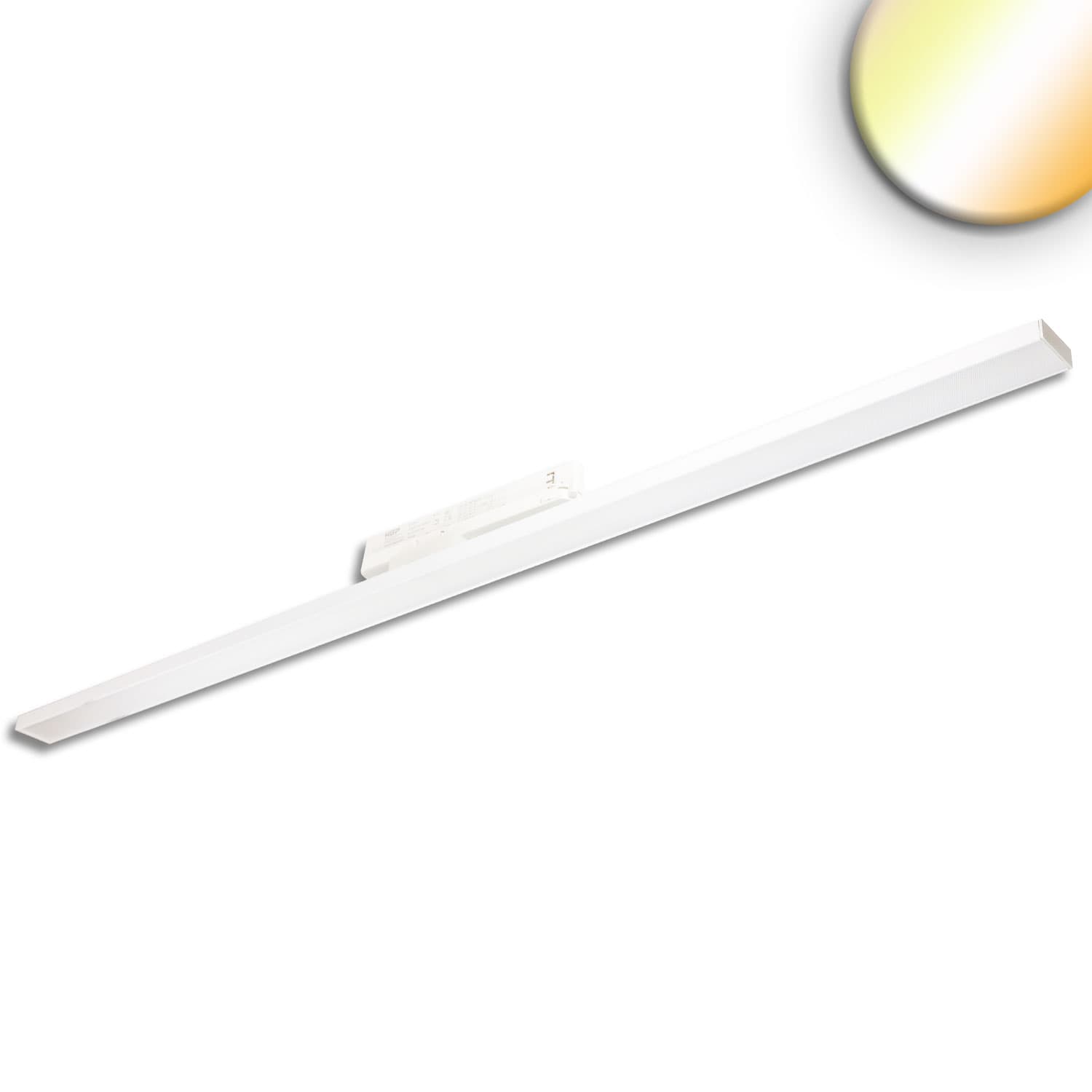3-PH Linearleuchte prismatisch, 120cm, 40W, weiß, 3000|3500|4000K, CRI90, DALI dimmbar.