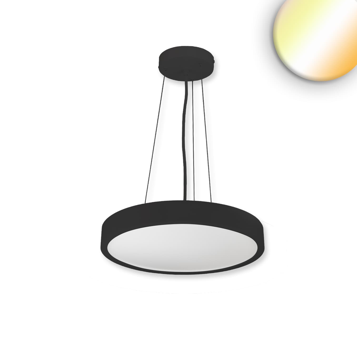 LED Hängeleuchte UGR<19 2H, schwarz, 30W, IP42, DN400, ColorSwitch 2700|3000|4000K, DALI dimmbar